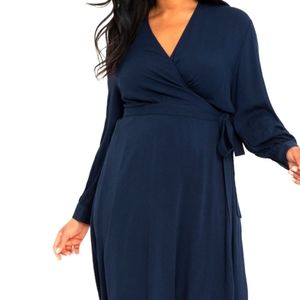 Eloquii navy wrap dress Size 22